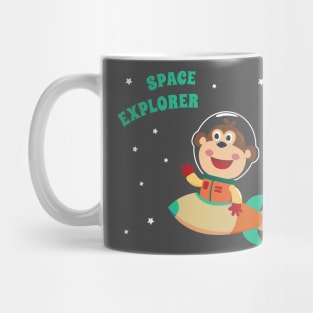 cute bear astronaut play with his rocket Mug